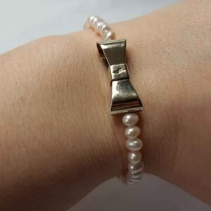 Genuine Pearl Bow Bracelet